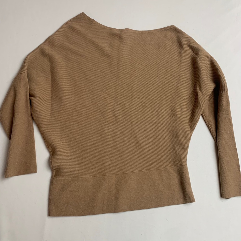 Banana Republic Serene Sweater XL Camel Brown Ribbed‎ Lenzing Ecovero NWT - Picture 6 of 7
